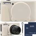 Camera Case for Canon PowerShot SX740/ SX730 Digital Camera,SX740 HS Case, Soft Silicone Protective Case Removable Lens Cover,Comes with 2 Screen Protectors and 1 Wrist Strap. (Mist White)