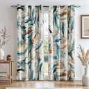 SUBRTEX Blackout Curtains 52Wx84L, Room Darkening Floral Curtains, Thermal Insulated 2 Panels Window Drapes, Boho Farmhouse Curtains for Living Room Bedroom Window Treatments, Blue