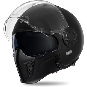 Modular Motorcycle Helmet with Double Visors, DOT Approved Motorcycle Helmets, Full Face Motocross Helmet for Adults Mens, Women Youth Black-L