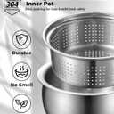 Novaspark Stainless Steel Rice Cooker Small 6 Cup (Uncooked) / 12-Cup (Cooked) with Stainless Steel Inner Pot, Compact Mini Rice Cooker Small Kitchen, Low Carb Rice Maker, 24H Timer and Auto Keep Warm