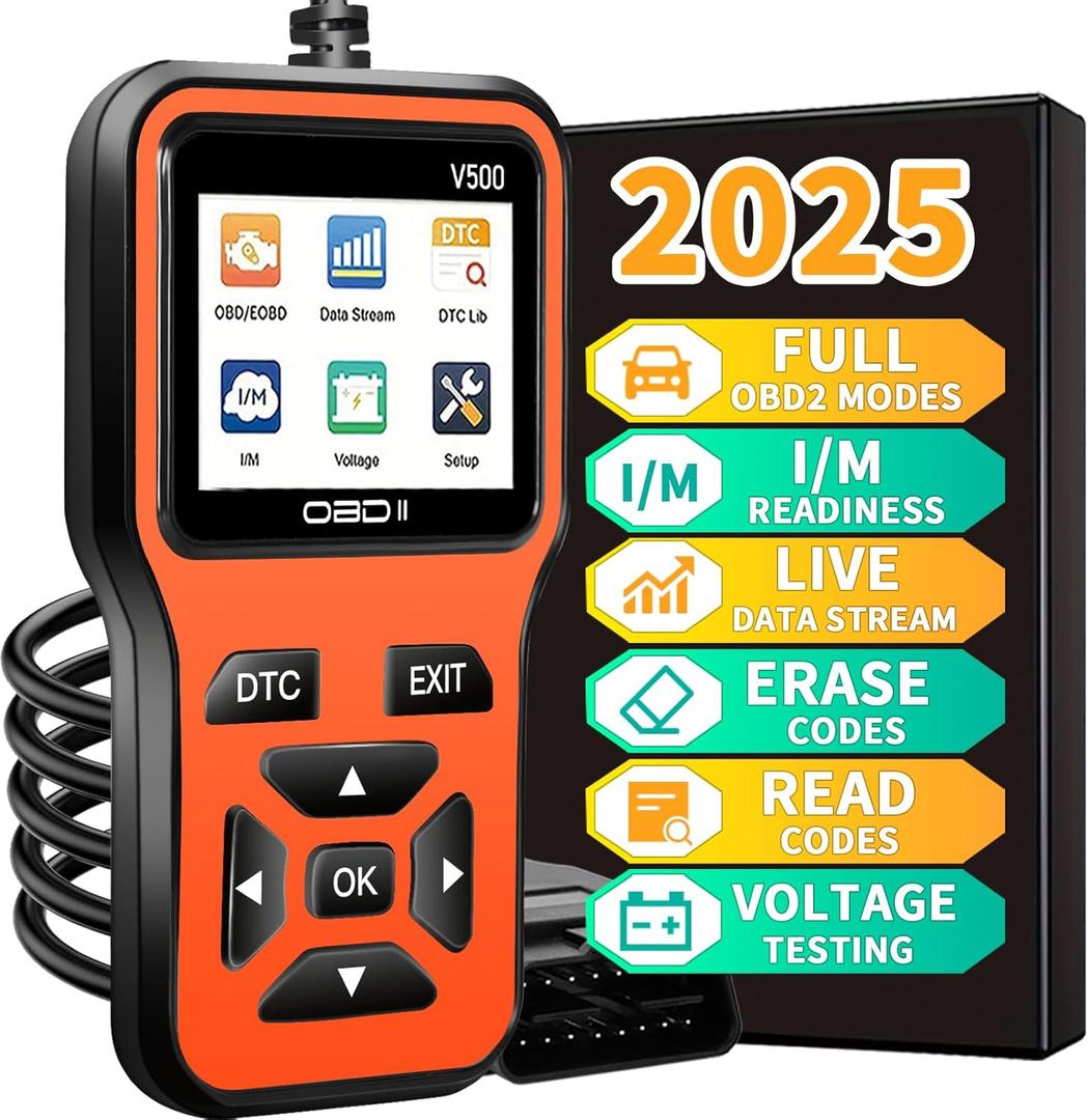 OBD2 Scanner Diagnostic Tool - Check Engine Light Code Scanner Tool with Reset, DTC, Data Stream, I/M Readiness, Car & Truck Scan Tool for All Vehicles Since 1996, Scanner (Orange)