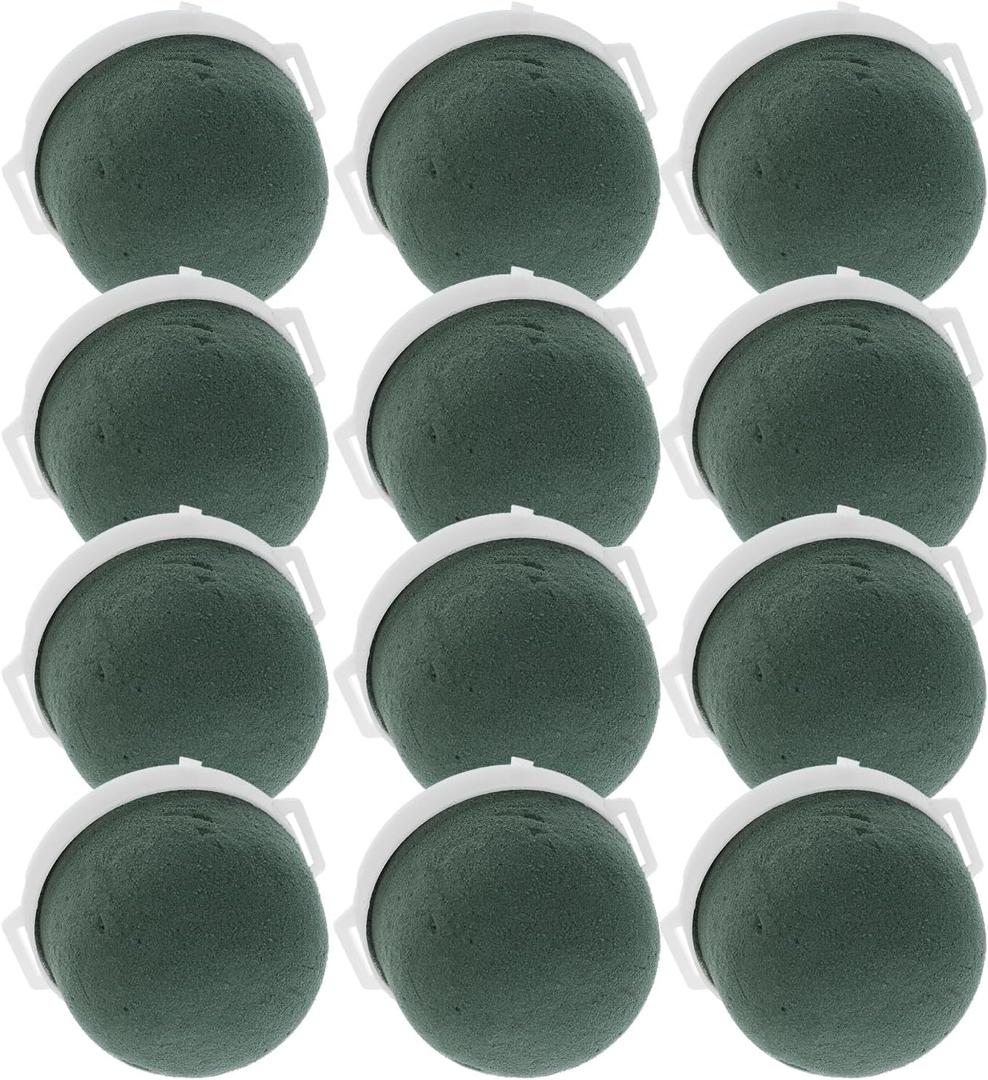 12pc Mini Floral Foam Holder, Round Mud Flower Foam Floral Arrangement Tools for Wedding Bottle Decor
