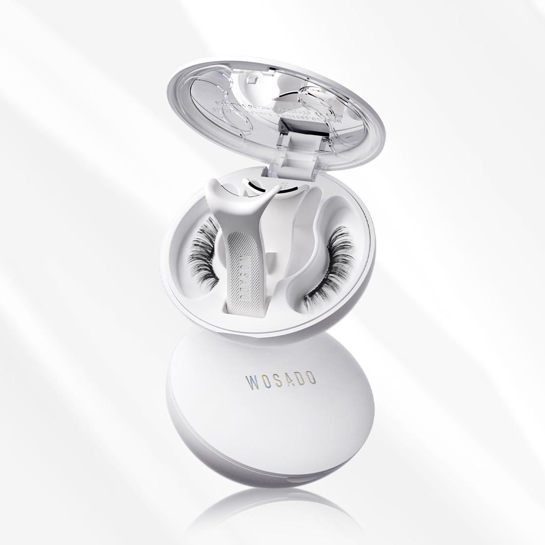 WOSADO Soft Magnetic Eyelashes Kit with Applicator, [Tulip] 22mm Reusable Glue-free Wispy Magnetic Lashes, Cruelty-free False Lashes, Waterproof, Lightweight, Suit for Heavy Makeup