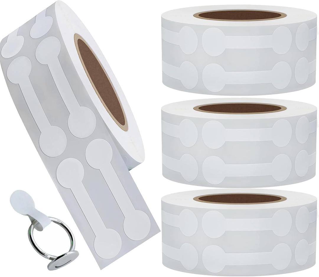 2000PCS Price Stickers for Small Business Jewelry Price Tags Self Adhesive White Blank Jewelry Price Label Roll for Clothing Ring Necklace Earring Price Identify Round Label (White)