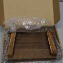 Nuogo Wood Riser Tray Soap, Stand Soap Tray for Kitchen Sink, Wood Pedestal for Kitchen Counter Sink Stand Decorative Rustic Bathroom Dishes Plant Bottles Candles Display(9 x 6 Inch, Brown)