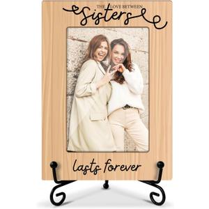 Sister Gift Wood Photo Frame for Besties Sisters Women Friends Maid of Honor Matron of Honor, Home Table Decor Supplies Friendship Gifts Tabletop Picture Frame with Stand (4x6" Vertical Photo) -14