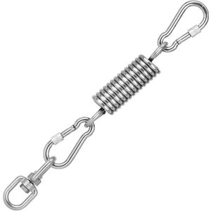 Premium Hammock Chair Hanging Kit with 2 Carabiner and Rotating Hook, Upgraded Snap Hooks Heavy Duty with 600 LB Capacity, Swing Spring for Swinging Chair/ Hammocks