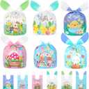 Weenkilly 120 Pcs Easter Treat Bags, 6 Style Easter Candy Bags for Kids, Cute Bunny Ear Plastic Small Easter Gift Bags Goodie Bags for Easter Party Favor Supplies (Color Set 5)