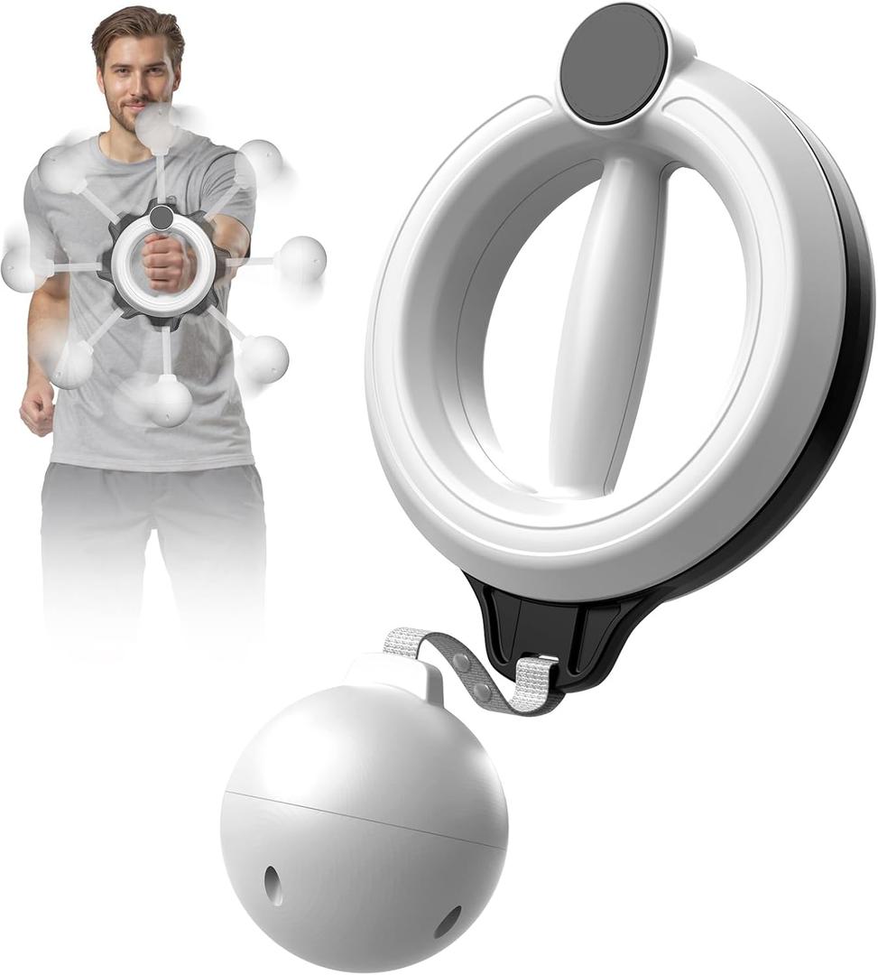 TINRIEF Arm Workout for Men and Women, 360 Hand-Crank Forearm Trainer, Chest Trainer, Shoulders and Arm Muscle Training Fitness Equipment, Home Workout Equipment and Gym Workouts (White)