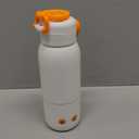 Portable Bottle Warmer for Travel, 12oz Large Capacity Fast Heating Breast Milk, Water & Formula On The Go Baby Bottle Warmer Accurate Temp Control with 4 Levels Long Battery Life for Car & Airplane (Orange)