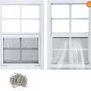 Shed Window 2 Pack 18"X27" White Flush Mount Small Sliding Household Windows with Tempered Glass and Fiberglass Screen for Shed,Chicken Coop, Playhouse,Barns,Garage