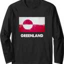Greenlander Greenland Flag Long Sleeve T-Shirt Large