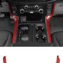 Savadicar Red Carbon Fiber Interior Accessories - Floor Console Side Strips Trim Cover for Ford F150 (2021-present) - Premium Texture Interior Decor Upgrade Option, 1 PC