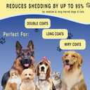 Pet Grooming Rake for Dogs & Cats - Double-Sided Deshedding and Dematting Tool, Gently Remove 95% of Loose Undercoat & Mats for Long-Haired Pets, Painless Fur Brush for Shedding Control (Blue, M)