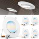 Sunco 5/6 Inch LED Can Lights Retrofit Recessed Lighting, Gimbal Downlight Adjustable, 800 LM, 12W=60W, Selectable CCT 2700K/3000K/3500K/4000K/5000K, Dimmable, Damp Rated UL 4 Pack