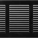 Repa Market Black Air Vent Cover 12" x 6" Inch (Outer Dimensions) - Steel Return Air Grilles - for Ceiling and Sidewall - HVAC - with Protection Screen (11.81'' x 5.90'' Inch)