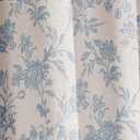 WOUVMA Blue Shower Curtain Floral Cotton Linen Cottagecore Shower Curtain for Bathroom 78" L x 72" W Long