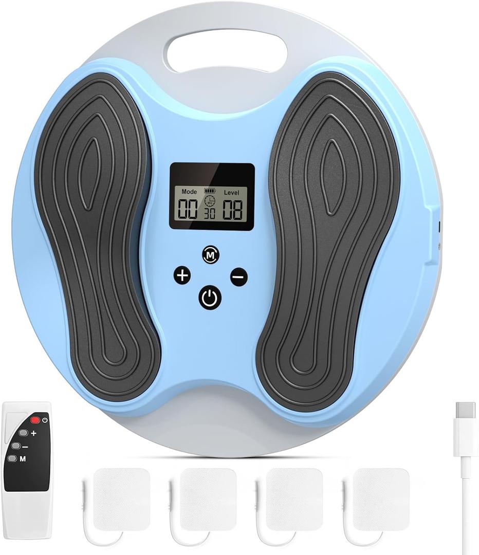 FSA EMS Foot Massager-Nerve Muscle Circulation Stimulator for Neuropathy,NMES Electric Feet Massager for Plantar Fasciitis & Foot Pain - 10 Modes, 20 Intensities,with 4 TENS Muscle Stimulator Pads