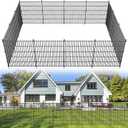 15 Panels No Dig Decorative Outdoor Garden Fence for Yard, 32 in(H) X 35.4 ft(L) Animal Barrier Fencing Rustproof Metal Wire Panel Border for Dog, Rabbits, and Patio Temporary Ground Stakes
