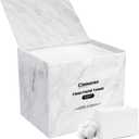 Classycoo Face Towel Holder, 50 PCS Disposable Towels XL Included Compatible with Clean Skin Club Cotton Towel, Odor-Free, Marble Acrylic Container Box Facial Wipes, Bathroom Cosmetic Storage