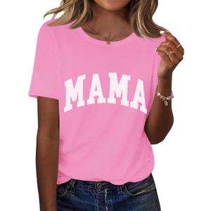 Kistore Womens Crew Neck Short Sleeve Tops Dressy Casual Blouses Summer Shirts S-3XL (Pink, L)