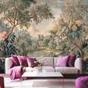 Toolhom Mural Featuring Natural Landscapes with Flowers Plants and Trees