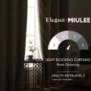 MIULEE Blackout Curtains for Bedroom Living Room Thermal Insulated Room Darkening Grommet Top Solid Light Blocking Drapery Set of 2 Window Panels 52 x 72 Inches Birch
