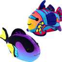 4 x zhuzhu (Mandarin + Blue Tang Fish 2-Pack C | Stuffed Animals with Motor Inside | Robotic Fish Toys Suitable for Ocean Party Favors | Batteries Required