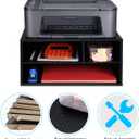 EMERIT Printer Stand Shelf with Storage Wood Desk Paper Organzier for Home/Office,Printer Riser, 2 Tire