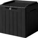 Devoko 31 Gallon Waterproof Outdoor Storage Box Resin Deck Box Lockable and UV Resistant for Patio Furniture,Garden Tools (Black)
