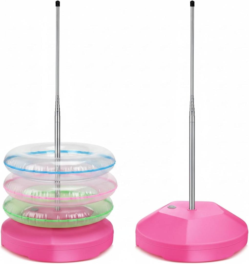 MorningRo 2 Pcs Pool Float Storage Rack Pool Float Holder Water Filling Base Stainless Steel Equipment Holder Portable Scalable Rack for Swimming Outdoor Storage(13 x 78 in,Pink)