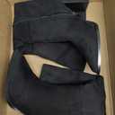 PiePieBuy Womens Faux Suede Knee High Boots Pointed Toe High Chunky Heel Side Zipper Party Dress Booties, Black, Size 6.5