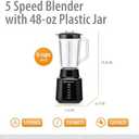 Toastmaster 350 Watt Blender with 48 oz BPA-Free Jar, Black, TM-600BL