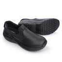 Hawkwell Women's Slip on Lightweight Nursing Shoes Comfortable Slip Resistant Work Shoes, Black Synthetic Leather, 9 M US