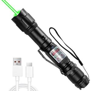 Rechargeable Green High Power Laser Pointer, Green Flashlight Long Range Laser Pointer High Power with Star Cap for Astronomy Outdoors Construction