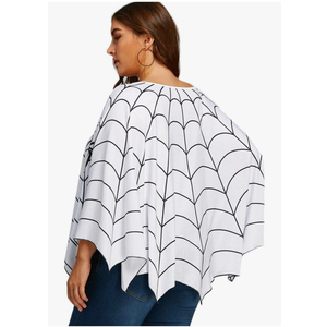 Women's Halloween Costumes Spider Web Poncho Shawl Cape Rave Party Cosplay Tops Blouse, One Size,  (Pack of 4)
