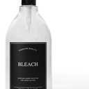 Calindiana Modern Farmhouse Bleach Liquid Laundry Detergent Dispenser for Laundry Room Decor and Organization, PET Plastic Landry Soap Containers with Water Resistant Label, Clear 64oz