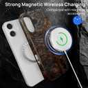 ZHEGAILIAN for iPhone 17 6.3",2-in-1 Case Compatible with MagSafe Shockproof Anti-Slip with Full-Body Protection Cover,Frosted Matte Textured Fashion Print Design for Girls Boys Tree Grain