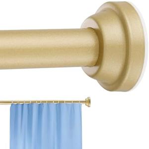 Haryaers Shower Curtain Rod Gold Tension Extra long Shower Curtain Rods Adjustable 30 to 100 Inch Spring Stainless Steel No Drilling Shower Rod for Bathroom Windows Closet No Slip No Rust