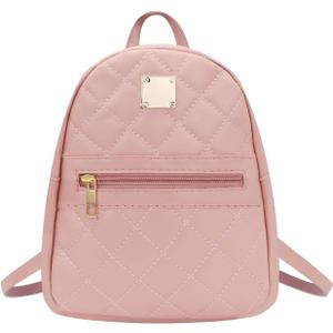 Small Backpack Casual Backpack Purse for Women and Girls, Multiple Pockets Womens Backpacks Stylish Mini Backpacks (Checkered, Pink)