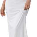 Women's Half Slip for Under Dress Long Underskirt with Lace Trim Soft Under Slips Shirt Skirt Extender (Medium, White)