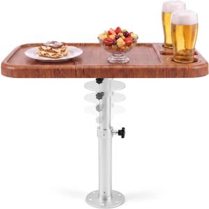 Height Adjustable Boat Table Set 18"x34" Burlywood Color Tabletop