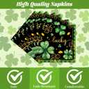Rakuto St Patricks Day Plates and Napkins Decorations, 96PCS Lucky Green Shamrock Party Decoration, St Patrick's Day Disposable Forks Tableware Decor for Irish Birthday Holiday Serve 24