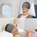 FRESHME Cotton Sleep Eye Mask for Women Men - 100% Blocking Light Travel Blindfold, Soft Zero Pressure Grey Eyes Cover with Adjustable Velcro Strap for Side Sleeper Night Sleeping, Work Nap and Yoga
