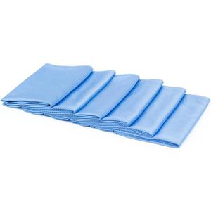 The Rag Company - Diamond Weave Glass & Window - Detailing Towels to Polish Mirrors & Chrome, Snakeskin Like Texture, Lint-Free, Streak-Free, 280gsm, 16in. x 16in, Blue (6-Pack)