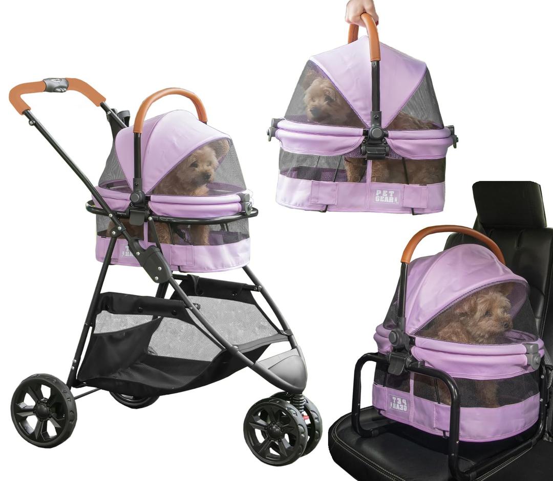 Pet Gear, A Vermont Family Owned Company Since 1936, 3-in-1 Travel System, View 360 Stroller Converts to Carrier and Booster Seat with Easy Click N Go Technology, for Small Dogs & Cats, 4 Colors