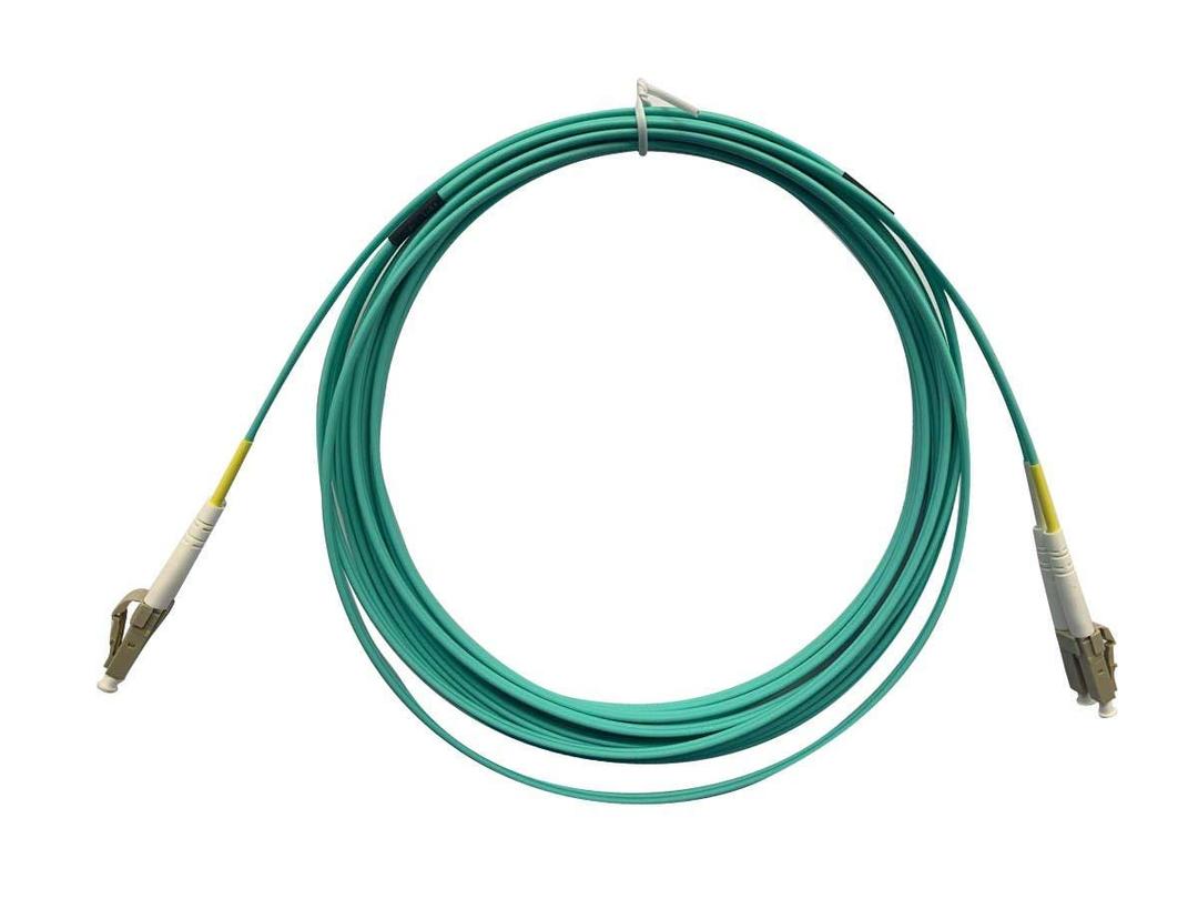 Monoprice OM4 Fiber Optic Cable - LC/LC, UL, 50/125, Multi Mode, 10GB, OFNR, Corning, 3 Meter, Aqua