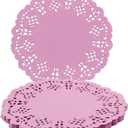 Round Paper Doilies, 100 Pcs 3.5 Colorful Decorative Lace Paper Doilies Disposable Placemats for Wedding Birthday Desserts Cakes Party Tableware Food Decoration, Pink