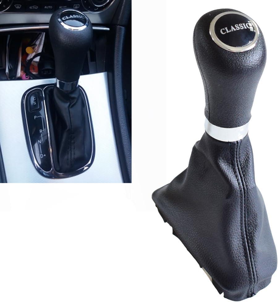 Automatic Gear Shift Knob Lever with Gaiter Boot Leather Cover for Mercedes-Ben-z C Class W203 W209 Classic Avantgarde Elegance (Classic)