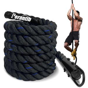 100% Polyester Climbing Rope with Hooks - Heavy Duty 1000LBS Load Capacity, 1.5inch Diameter, 10,15,20,25,30,50ft Length for Outdoor Rock Climbing, Rescue & Escape (25ft)